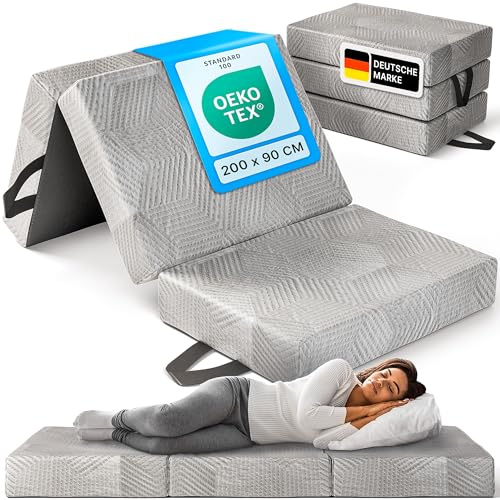 gurkler® Klappmatratze 90 x 200 x 15 cm - DualCore Kaltschaum - Gästebett und Faltmatratze als Gästematratze - Bequem & waschbar