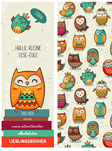 dabelino 4er Set Eulen-Lesezeichen für Kinder (Mitgebsel,Kindergeburtstag, Gastgeschenk, Mädchen, Jungen)