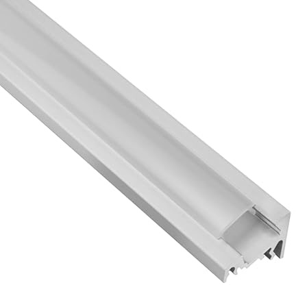 A20 LED Aluprofil Silber Eckprofil 30° LED-Schiene für LED-Streifen 1m opal | Für sauber eingelegte LED-Streifen mit geschützter Führung und gleichmäßiger Lichtverteilung, Abdeckung opal