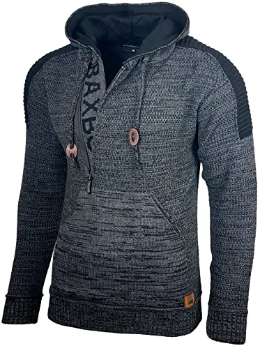 Baxboy Herren Strick-Pullover Kapuzenpullover Moderne Männer Pulli Grobstrick Strickjacke Winter-Freizeit-Jacke B-290