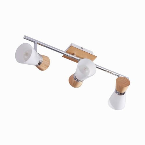 Lindby Deckenlampe Glas, Metall Holz Deckenstrahler schwenkbar & drehbar 3x E14 max. 40W ohne Leuchtmittel Deckenspot Spot Strahler