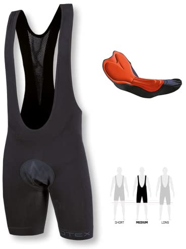 Biotex Salopette Soffio con Fondello Integrato da Uomo per Ciclismo e Mountain Bike, Intimo Tecnico Sportivo, Nero, Taglia I (XS/S)