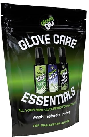 gloveglu Men's Goalkeeping Glove Care Essentials Pack, Black, One Size