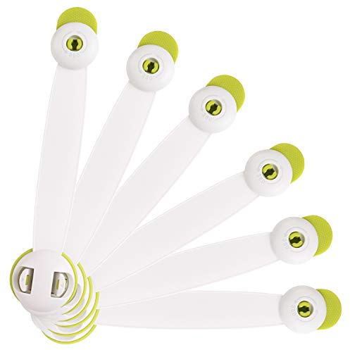 Vicloon Child Safety Cupboard Locks, 6 Pcs Baby Proof Locks No Screws with 3M Adhesive Stick On Cabinets, Children Proof Latches for Kitchen, Drawer, Closet, Refrigerator (Green)