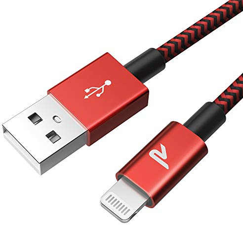 RAMPOW iPhone Ladekabel 2m,Lightning Kabel Kompatibel mit iPhone13,iPhone12, iPhone11, iPhoneXS, iPhone XR, iPhone X, iPhone 8, iPhone 7, iPhone 6, iPad - iOS 15-2m Rot