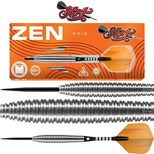 Shot Steel Darts Zen Dojo Match Dart 80% Tungsten Steeltip Darts | Soft Dart Hochwertiges Tungsten Dart Set mit Schäften und Flights Made in New Zealand (21 Gramm)