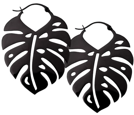 Monstera Leaf Hoops Monstera Leaf Hoops Schwarz, onesize