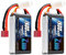 Zeee 2S LiPo Akku 7,4V 60C 1500mAh mit T Steck für RC Flugzeug, Luftfahrzeuge mit Fernbedienung, RC Hubschrauber, RC Hobby, RC Auto 2 Packungen