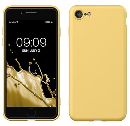 kwmobile Handyhülle für iPhone SE 2022 Hülle/iPhone SE 2020 / iPhone 8 / iPhone 7, für iPhone SE Hülle - Schutzhülle für kabelloses Laden - Case in Smooth Yellow