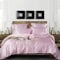 Damier Bettwäsche 200x200cm Rosa Satin Glänzend Bettwäsche Set 3 Teilig Hotelqualität Satin Deckenbezug Bettbezug mit Reißverschluss und 2 Kissenbezüge 80 × 80 cm
