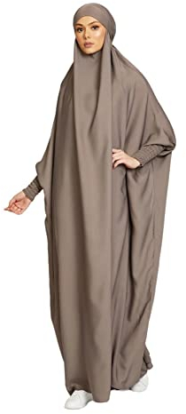RLLJS Frauen Muslimisches Kleid Ramadan Einteiliges Gebetskleid Hijab mit Kapuze Abaya Dubai Full Cover Islam Robe African Turkey Kaftan