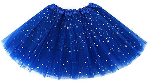 Auranso Tüllrock Kinder Mädchen Röcke Tutu Prinzessin Ballettrock Minirock Tanzkleid Partykleid 2-7 Jahre Dunkelblau