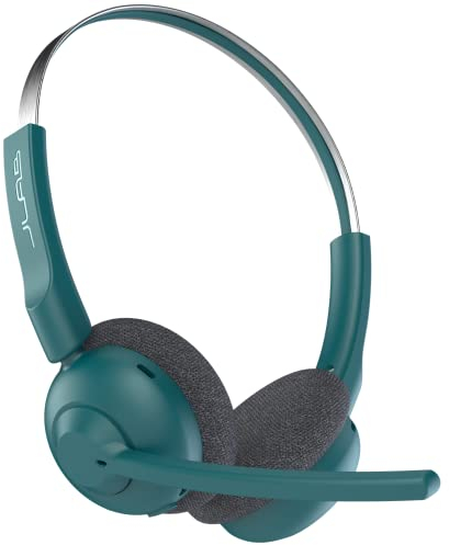 JLab Go Work Pop Wireless Headset mit Mikrofon, 50+ Std. Akku, Bluetooth On Ear PC Headset, kabellos mit Multipoint, für Handy und Büro, Blaugrün