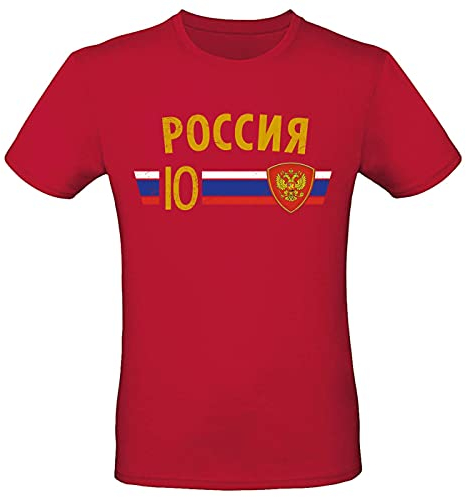 Fußball WM EM T-Shirt Fan Artikel Weltmeisterschaft Nationalmannschaft Europameisterschaft Fanartikel Fan-Trikot Herren Damen Fan Shirt, XL, Russland