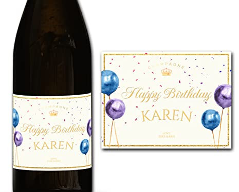forefrontdesigns Personalised Champagne Bottle Label - Custom Champagne Label Bottle Sticker, Perfect for Weddings, Anniversaries, Birthdays & Gifts - Premium Customisable Prosecco Sticker