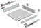 AZERODESIGN- Cajón de cocina altura 84mm con guías de freno, varillas laterales y maderas de base trasera incluidas, rieles de hasta 50 kg de peso, color en gris, fondo de 50 cm
