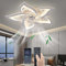 69CM Dimmen Deckenventilator mit Beleuchtung LED 50W Dimmbar Deckenlampe Licht mit Fernbedienung & APP Bluetooth, Modern Lampe mit Ventilator für Wohnbereich Schlafzimmer Büro (Weiß)