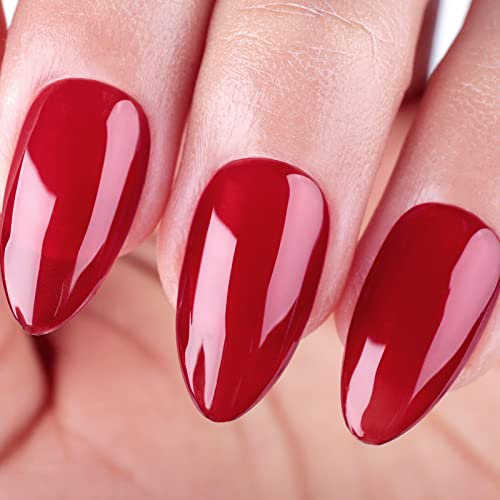 Ozzeal Jelly Gel Nail Polish, 15ML Jelly Neutral Nude Gel Polish Translucent Sheer Spring Summer Nail Polish Gel Soak off UV LED Light for Nail Art DIY Manicure (Red Jelly)