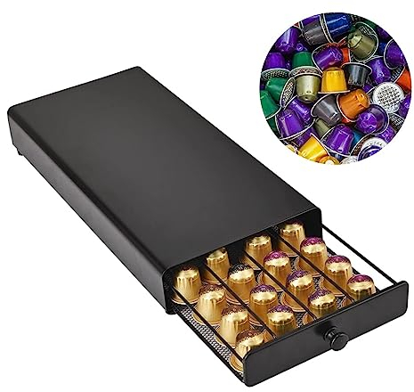 Queta Coffee Capsule Drawer, Coffee Pod Storage Compatible for 40 Classic Pods Coffee Capsules Stand & Pod Storage Drawer Dustproof Design