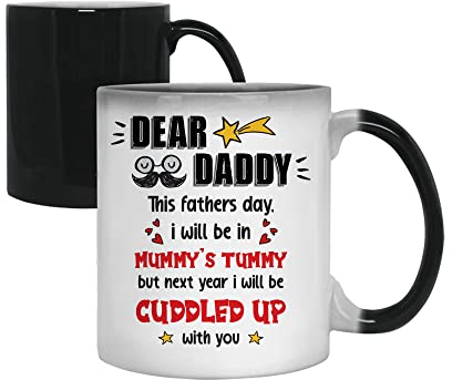 Getagift Father's Day Gift from Bump, to Daddy from Baby, Dad to be Gifts, I'll Cuddle with You Coffee Mug,Tea Mug Cocoa Soup Daily use 11oz Ceramic Colour Changing Magic Cup/Mug.