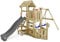 WICKEY Spielturm Klettergerüst GalleyFlyer mit Schaukel & Wellenrutsche, Garten Kletterturm für Kinder mit Sandkasten, Kletterleiter & Spiel-Zubehör – anthrazit