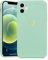 Wirvyuer for iPhone 12 Phone Case with Cute Heart Pattern Soft Shockproof Protective Silicone Case for Women Girls, Mint Green