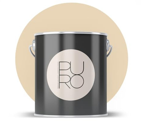 Livingwalls PURO Premium Wandfarbe c8008 - Malerfarbe mit sehr hoher Deckkraft - matte hochwertige Innenfarbe in Beige - 1l