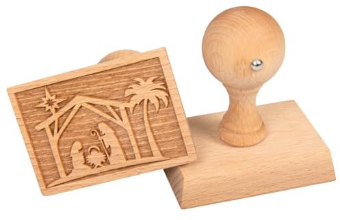 Praisent Keksstempel Krippenmotiv aus Buchenholz, 1 Stück