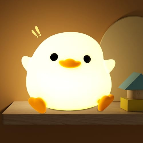OkiyiD Duck Night Light, Cute Duck Gifts for Girl, Duck Lamp Gifts Bedside Lamp for Nursery, ABS+SIL, Touch Control, Portable and Rechargeable Dimmable, Birthday Gifts for Boys Girls (DoDo Duck)