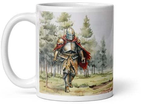 Chatcripant Mug Chevalier – Tasse Fantaisie Médiévale – Cadeau Fantasy Original – Mug Illustré Héros (Chevalier)