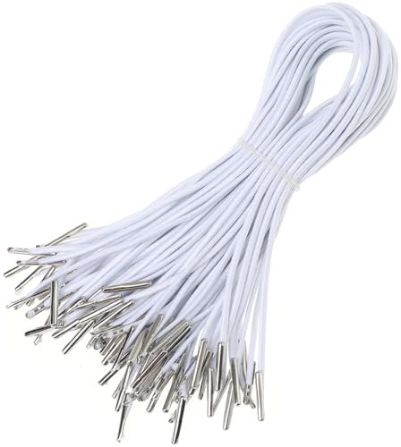 Lurrose 50 Pièces cordon élastique avec extrémités métalliques bandeau garçons à capuche perruque cordons barbelés élastiques cordons élastiques spirale attache badge cravate