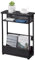 YEAKOO Narrow Side Table for Narrow and Small Spaces, Skinny Bedside Table Small Nightstand with Magazine Rack Space Saving (Black, M)