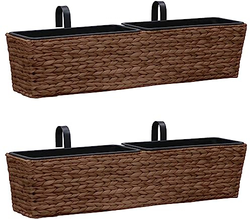 Tidyard Pflanzkübel 2 STK.Hochbeet Blumentopf Blumenkasten Pflanzkasten Pflanzbeet Gartenbeet Frühbeet Garten Blumenhochbeet für Terrasse&Garten Wasserhyazinthe Braun