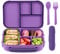 Amathley Brotdose Kinder Mit FäChern,Bento Box Kinder,Brotdose Erwachsene,1200ml Lunchbox Mit 4 FäChern Und Besteck,Mikrowellen Und SpüLmaschinenfest,BPA-Frei Und Wiederverwendbar (Lila)