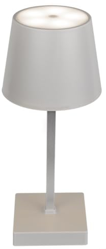 HAC24 Tischleuchte mit Touchfunktion Warmweiß USB Nachttischlampe Aufladbar Helligkeit regulierbar Schreibtischlampe Dimmbar (Grau)