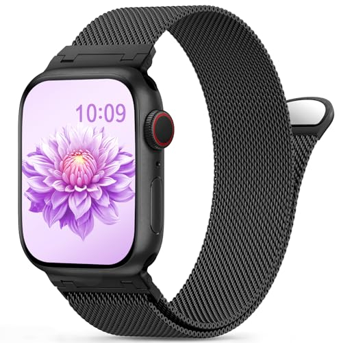 Jiamus Milanese Armband Kompatible mit Apple Watch Armband 41mm 40mm 38mm 42mm(Series 10) für Damen Herren.Magnetisch Edelstahl Armbänder für iWatch Series 9 SE 8 7 6 5 4 3 2 1 Ultra/Ultra 2