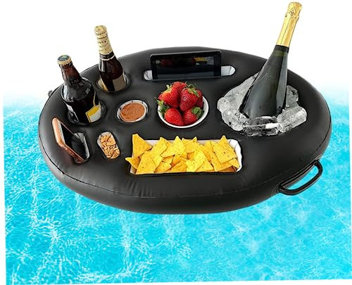 Wedhapy Support De Verre De Piscine Plateau Gonflable en PVC Fournitures d'eau Porte-Gobelet De Boisson Gonflable pour Fête De Piscine D'été