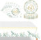 POPOYU 37Pcs Sage Green 60th Birthday Tableware Set,60th Birthday Plates and Napkins,60th birthday table cloth,Eucalyptus Table Decorations for Men,Women,Him,Her 60thbirthday Gifts Party Supplies