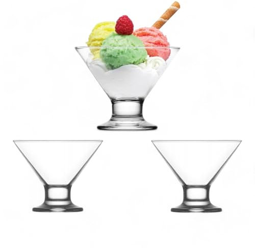 vienberg Glas Dessertschale | 6 Stück | Dessertglas Eisschalen aus Glas, 165ml, Hergestellt in Europe
