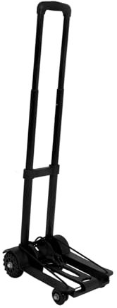 SEWACC Faltbarer Handwagen Aus Aluminiumlegierung Tragbarer Einkaufswagen Mit Stabilem Design Für Reisen Und Einkäufe Vier Robuste Räder Schwarz Kompakt Und Leicht Zu Verstauen