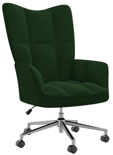 Homgoday Loungesessel, Sessel, Relaxsessel, Schlafsessel, Dunkelgrün aus Samt