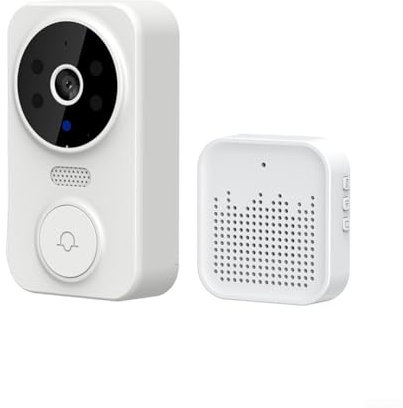 Zilimontt Video Door Bells,Wireless WiFi Remote Smart Video Doorbell Camera Two-Way Audio Voice Intercom For Phone App Controll(White)