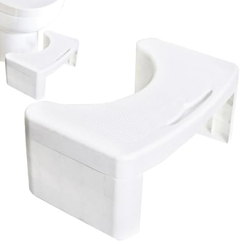 Toilettenhocker Erwachsene | Toilette Töpfchen Hocker für Badezimmer | Kunststoff Portable Poop Fuß Hocker, Schnelle Hilfe gegen Hämorrhoiden, Blähbauch, Ermöglicht hockende Position Anti-Verstopfung