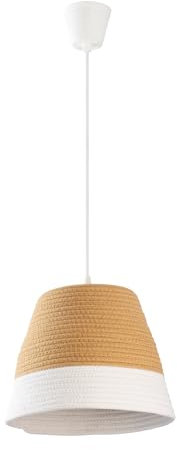 LightLogic Hängelampe ARILAS - Boho Lampe mit E27 Fassung - Beige Lampenschirm - Elegante Deckenleuchte für Wohnzimmer und Schlafzimmer- Stilvolle Hängelampe