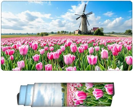 Tapis de Souris XXL Fleur 1200x600x3mm, Texturée Résistant à Usure Lavable Tapis Souris Rose Grand Tapis de Souris Gamer avec Surface en Caoutchouc Antidérapant Résistant Tapis de Bureau, Bureau H2-67