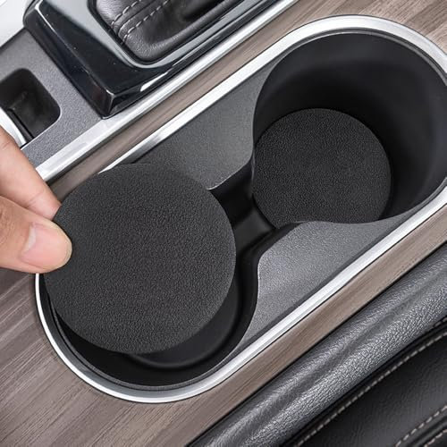 Lhuayeu 2 PCS Car Cup Coaster for Audi A1 A3 A4 A5 A6 A7 A8 Q2 Q3 Q5 Q7 Q8, Anti-Slip Shockproof Auto Insert Coaster Interior Accessories