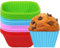 YXHZVON Silikon Muffinförmchen Quadrat, 20 Stück Wiederverwendbare Backförmchen aus Silikon, Muffinförmchen BPA-Frei Cupcake-Formen für Kuchen, Eincreme und Pudding