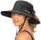 DRESHOW Damen Sonnenhut Outdoor UV-Schutz Hut faltbar Mesh breite Krempe Angeln Pferdeschwanz Strand Eimer Hüte
