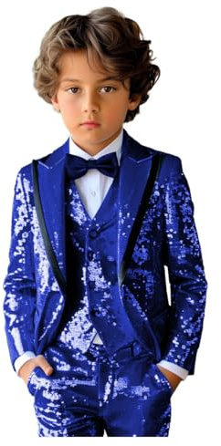 Boy's 3 Piece Sparkling Green Boys Suit Sequins Boys Suit Children Birthday Suit Boy Outfit Communion Suit