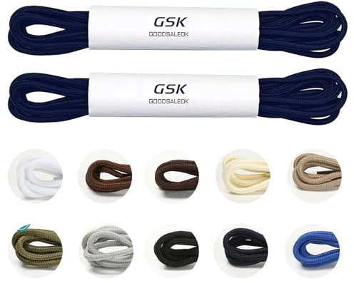 GOODSALEOK 2 Pares De Cordones Redondos De 4 Mm De Grosor Para Botas Cordones Para Calzado De Trabajo Calzado De Exterior Calzado De Senderismo Calzado De Trekking Unisex Azul Oscuro 80CM